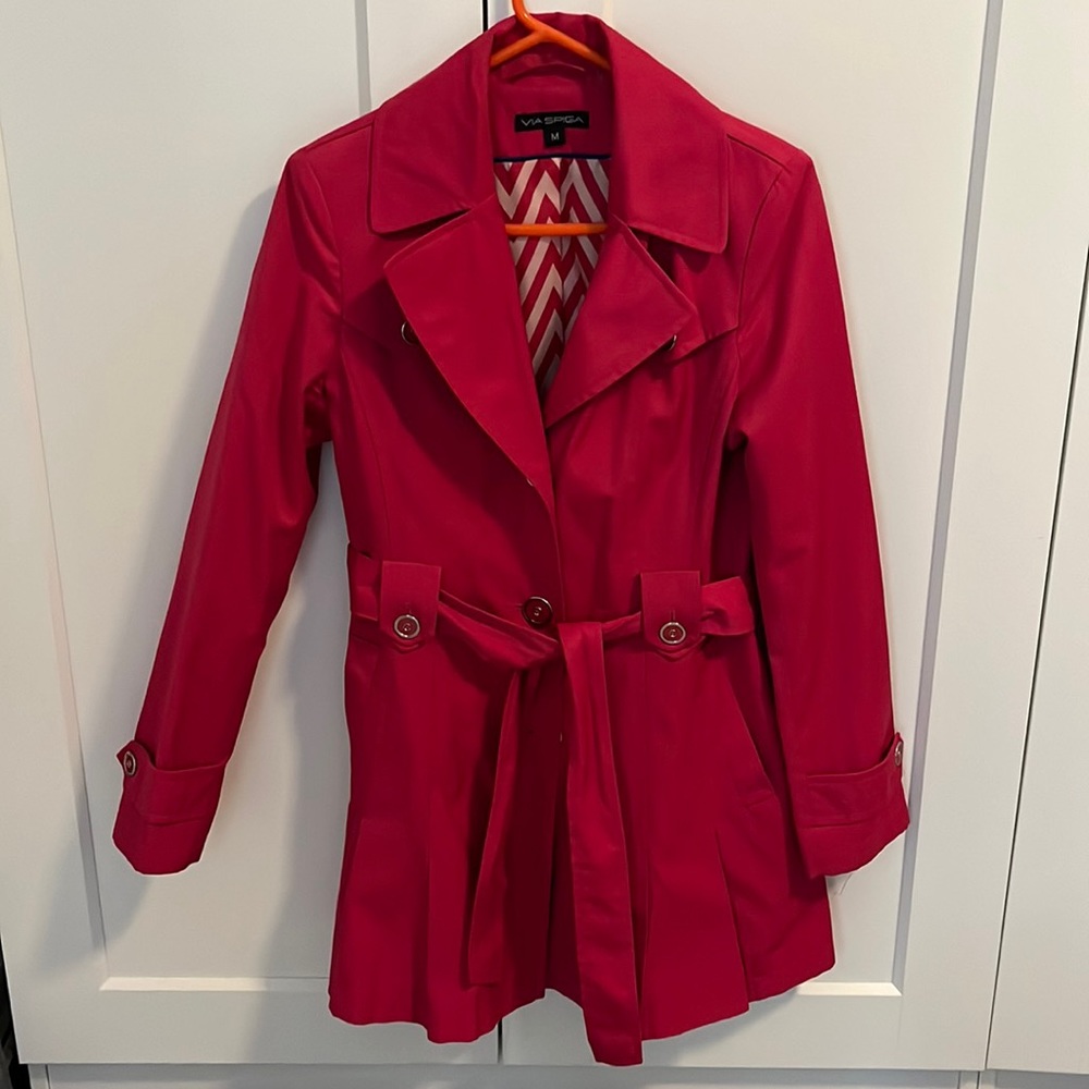Via Spiga Pink Trenchcoat Raincoat - EUC
